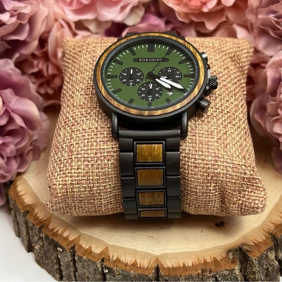 Luxury Verawood Chronograph Military Quartz Watch - Picture 8 of 16
